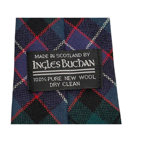 Ingles Buchan Tartan Wool Tie made in Scotland, 57" Long - Picture 3 of 7